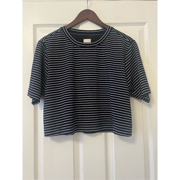 MAEVE BY ANTHROPOLOGIE STRIPED CROPPED SHIRT - Picture 1 of 10